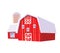 Red wooden barn with grain elevator. Farm buildings