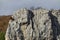 Red wooden climber house in the Lakatnik rocks, Iskar river defile, Sofia province