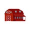 Red wooden farm barn - agricultural building for livestock or equipment.