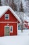 Red wooden Finnish house