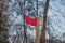 Red wooden flag