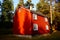Red wooden house Telemark, Norway