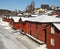 Red wooden houses in Porvoo, Finland