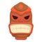 Red wooden totem icon cartoon vector. Aztec culture