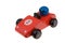 Red wooden toy race car