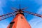 Red wooden windmill