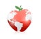 Red world map apple illustration design