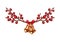 Red Xmas berries branch vector isolated border or header