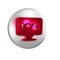 Red XYZ Coordinate system icon isolated on transparent background. XYZ axis for graph statistics display. Silver circle