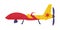 Red and Yellow Aircraft as Rescue Equipment and Emergency Vehicle for Urgent Saving of Life Vector Illustration