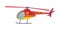 Red and Yellow Aircraft as Rescue Equipment and Emergency Vehicle for Urgent Saving of Life Vector Illustration