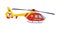 Red and Yellow Aircraft as Rescue Equipment and Emergency Vehicle for Urgent Saving of Life Vector Illustration