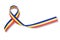 Red Yellow Blue Trisomy Awareness Month ribbon in March on isolated on white background clipping path