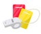Red and yellow cards with whistle soccer item