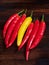 Red and yellow chilis