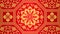 Red Yellow Chinese Flower Pattern Background