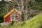 Red and yellow details of a cottage near Seashore State park