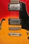 Red and yellow electric guitar abstract