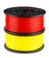 Red and yellow filament coils for 3d print