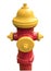 Red and yellow fire hydrant, isolated