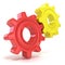 Red and yellow gear wheels