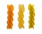 Red Yellow and green Fusilli pasta