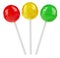 Red, yellow and green lollipop