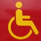 Red yellow handicap wheelchair symbol