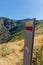 Red and Yellow marks for trail direction, in Mondim de Basto