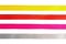 Red, yellow, orange, blue shiny gradient curling ribbons for design.