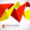 Red and yellow Paper Origami Polygonal Shape vector background