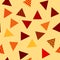 Red and yellow patterned triangles geometric seamless pattern, vector