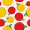 Red & Yellow Peppers Pattern on Tablecloth