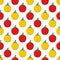 Red & Yellow Peppers Pattern on White
