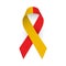 Red and yellow ribbon as symbol hepatitis awareness.