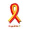 Red yellow ribbon. Virus Hepatitis C. World Hepatitis Day. Vector illustration on isolated background