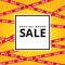 Red yellow sale tape ribbon card