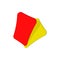 Red and yellow soccer card cartoon icon