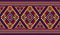 Red Yellow Symmetry Geometric Ethnic Seamless Pattern on Purple Background