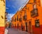 Red Yellow Town Street Tourists San Miguel de Allende Mexico