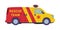 Red and Yellow Van or Truck with Siren as Rescue Equipment and Emergency Vehicle for Urgent Saving of Life Vector