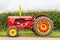 A red and yellow vintage david brown tractor