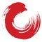 Red Zen Enso  Japanese Circle Blood Brush Paint Vector Logo Icon Illustration