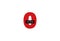 Red zero with black inserts clipart. Arithmetic commissionsymbol of trade white maximum marketing discount.