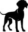 Redbone Coonhound Black Silhouette Generative Ai