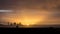 Redcar beach at sunset. Industrial background.