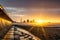 Redcar Sunset and sea defences