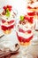 Redcurrant ice cream parfait