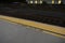 Redding, California Train Station Platform at Night, Safety Line
