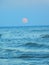 Reddish Moonrise Above Great Lake Michigan in WI